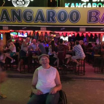 Peter outside Kangaroo Bar in Patong, Phuket, Thailand.